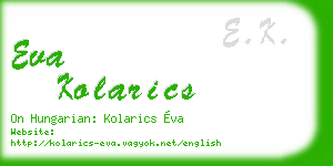 eva kolarics business card